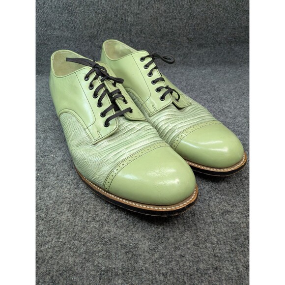 Stacy Adam’s MADISON  Lizard Cap Toe Oxford Pale Green Sz 13D Leather 463432 - Picture 1 of 16
